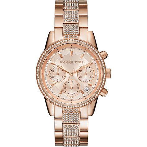 michael kors ritz chronograph watch tricolor|mk6485.